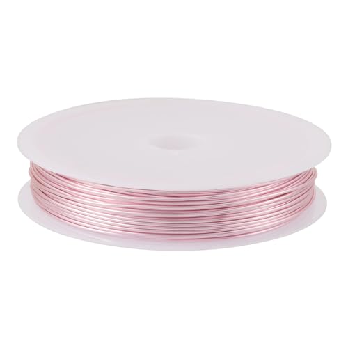 Cheriswelry 42.65 Feet Copper Wire for Jewelry Making 21 Gauge 0.7mm Tarnish Resistant Wire Pink Soft Artistic Bendable Wire with Spool - size: 21 Gauge(0.7mm)