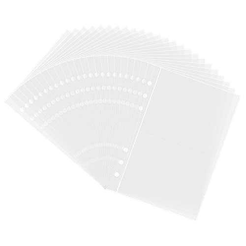 Clear Double-Sided Refill Inner Pages for Transparent Jewelry Storage Book 6 Ring Binder, 24 Sheets 96 Pockets - color: 24 Sheets for Large Bags