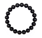Adabele 1pc Natural Stretch Gemstone Bracelet 8mm (0.31") Bead 7" to 8.5 inch Healing Crystal Energy Quartz Chakra Jewelry Women Unisex Birthday Gift - color: Black Agate, size: 7.5 inch