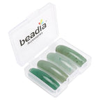 BEADIA Natural Curved Green Aventurine Stone Beads 36x10mm 4pcs for DIY Bracelet Jewelry Making - color: Green Aventurine