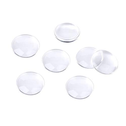 Craftdady 100Pcs Transparent Glass Cabochons 29.5-30mm Clear Glass Flat Back Dome Tile Half Round Covers for Photo Pendant Jewelry Making - color: Transparent Clear, size: 30mm Round