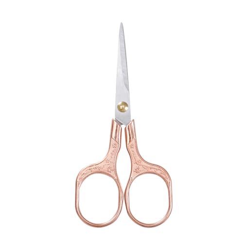 1PC Vintage-Inspired Stainless Steel Sewing Scissors Set for Fabric and Thread, Precise Cutting, RoseGold - color: Rosegold