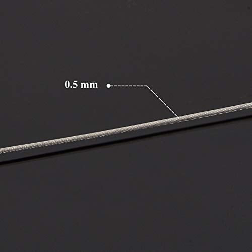 BENECREAT 7 Strands 195FT 0.5MM Stainless Steel Bead String Wire Tarnish Resistant Steel Wire for Necklace Bracelet Making - color: Stainless Steel, size: 0.5mm - 7 Strands
