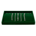 16 Slots Velvet Necklace Bracelet Tray Jewelry Trays Jewelry Drawer Organizer for Necklace, Bracelets, Watch Storage Display (Green) - size: 16 Slot