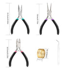 3 Pcs Jewelry Making Tools Pliers Kit, Includes Needle Nose/Round Nose Pliers/Diagonal, Wire Cutters for Jewelry Making Wire Wrapping Beading Crafts Matte Handle - style: 3pcs - Black