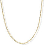 PAVOI 14K Gold Plated Curb Paperclip Box Sphere Bead Snake Herringbone and Figaro Chain Adjustable Necklace - style: Figaro-M