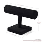 Oirlv Microfiber T-bar Bracelet Watch Organizer Display Stand Professional Jewelry Bracelet Display for Selling (Black,Microfiber) - color: Black