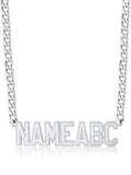 GoldChic JEWELRY Name Necklace Personalized for Men, Womens Custom Name Plate Chain, Stainless Steel Customized Old English Nameplate Choker with Curb Chains Custom, 16 inches to 30 inches - color: Cuban Chain 6 mm- Steel(Large Pendant)