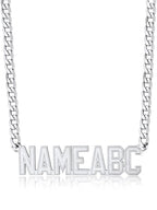GoldChic JEWELRY Name Necklace Personalized for Men, Womens Custom Name Plate Chain, Stainless Steel Customized Old English Nameplate Choker with Curb Chains Custom, 16 inches to 30 inches - color: Cuban Chain 6 mm- Steel(Large Pendant)
