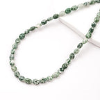 6×8mm Natural Green White Sodalite Gemstone Loose Beads Flat Oval Healing Crystal Loose Stone Beads for Jewelry Necklace Bracelet Earring Craft - color: Green White Sodalite
