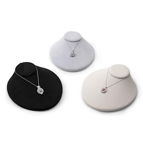 Oirlv Necklace Holder Bust Velvet Jewelry Display Necklace Display for Vendors Display Pendant Display Stand Black - color: Black Microfiber