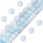 60pcs 6mm Natural Blue Aquamarine Gemstone Beads Energy Healing Crystal Round Loose Stone Beads for Jewelry Making, DIY Bracelets Necklaces - color: Blue Aquamarine, size: 6mm