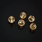 100pcs Adabele Austrian 4mm (0.16 Inch) Small Faceted Loose Round Crystal Beads Golden Yellow Champagne Compatible with Swarovski Crystals for Jewelry Craft Making SS2R-428 - color: Gold Champagne, size: 4mm Small (100pcs)