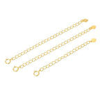 1pc Adabele Real Yellow Gold Plated Sterling Silver Chain Extender Clasp Cute Heart Drop Strong Removable Adjustable 4 inch Extension for Necklace Bracelet Anklet Jewelry Making SS302-4 - color: Gold, size: 4 inch - 1pc