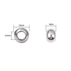BEADIA Stainless Steel Spacer Beads 12x8mm Round Loose Charm Caps Beads for DIY Jewelry Making 10pcs with 6.5mm Hole - color: 12x8mm 6.5mm
