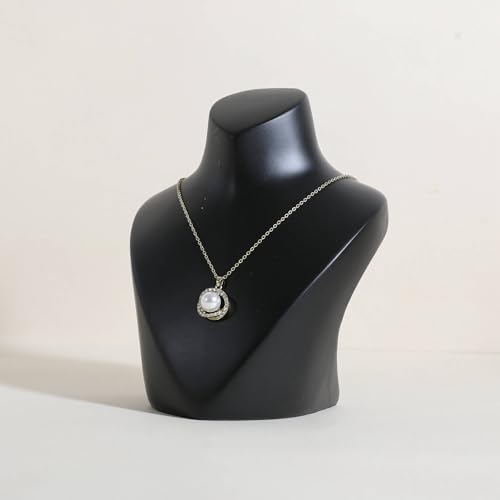 3D Gypsum Jewelry Display Mannequin, Necklace display Bust Stand for Home Decor, Necklace Pendant Chain Display for Selling【Gypsum Bust Height 6.5 inch-Black】 - color: Black, size: Small