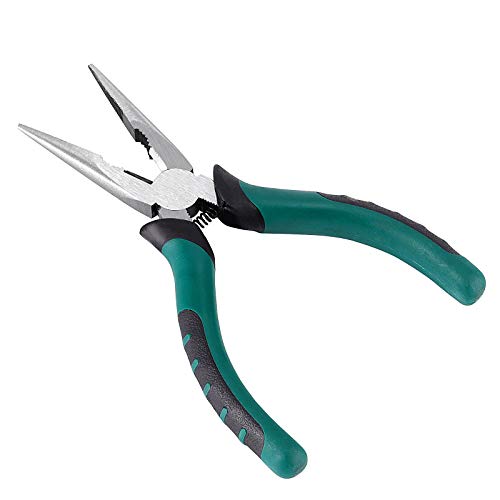 12 PCS 6 Inch Spring Needle Nose Pliers, Heavy Duty Steel Nose Side Cutting Pliers Nonslip Rubber Handle Wire Cutter for Crimping Looping Shearing - size: 6 Inch