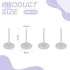 UNICRAFTALE About 500Pcs 6mm Flat Pad Stud Earrings Stainless Steel Flat Round Stud Earring Findings Earrings Post Blank Earring Pads for DIY Jewelry Making - size: 6mm Diameter