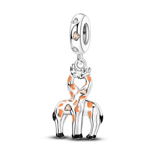 LAZA Charms for Bracelets 925 Sterling Silver Butterfly Summer Travel Ocean Lucky Charm Beads Pendant Jewelry for Women Mom - color: Love Giraffe