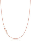 Jewlpire 18k Gold Plated 925 Sterling Silver Chain Necklace for Women, 1.1mm Cable Chains Necklace Thin & Dainty & Sturdy Women's Chain Necklaces, 14/16/17/18/20/22/24 Inches - color: 18K Rose Gold Plated, size: 22 Inch