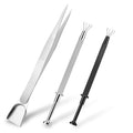 3Pcs Grabber Tool Holder Set Jeweler's Pick Up Sprinkle Pen Jewelry Tweezers 4 Claw Piercing Ball with Prongs Diamond Claw Precision Stainless Steel For Tiny Objects IC Chip Electronic Components - color: Black