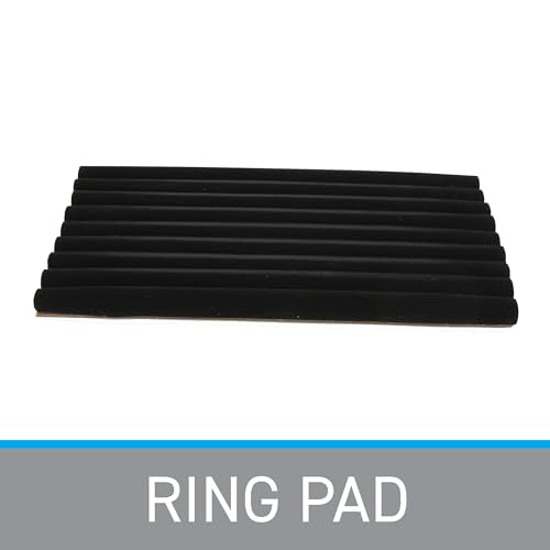 SSWBasics Large Black Velvet Ring Display Tray Organizer - 14-1/4"L x 7-1/2"W - Continuous