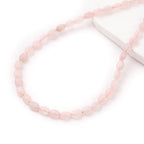 6×8mm Natural Rose Quartz Gemstone Loose Beads Flat Oval Healing Crystal Loose Stone Beads for Jewelry Necklace Bracelet Earring Craft - color: Rose Quartz
