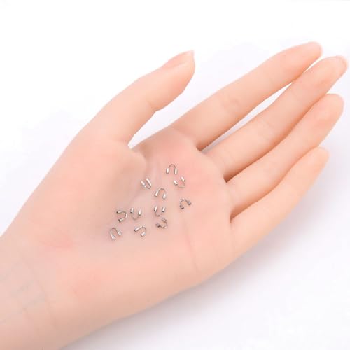 300pcs Adabele 304 Stainless Steel Wire Guard Thread Protector Loop Guardian Terminator Cable Thimble Small 0.5mm Hole for Craft Jewelry Making SJF253-1 - size: Hole diameter - 0.5mm (0.02 inch)