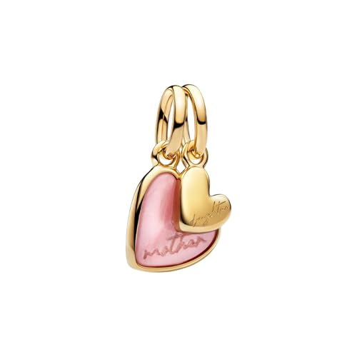 Mother Heart Charms for Bracelets Love Mom Flowers Charm Jewellery for Women - style: Gold Double Heart Mother Charm