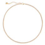 Dremmy Studios Dainty Gold Choker Necklace for Women 14K Gold Plated Coin Disc Figaro Layered Beaded Flat Mariner Sideways Cross Wishbone Link Clavicle Necklaces - style: 4.8mm Curb Chain