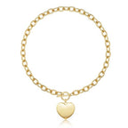 CHESKY 14K Gold Plated Chunky Necklace for Women, Trendy Paperclip Chain Necklace Thick Cross Heart Pendant Necklace Layered Herringbone Cuban Link Chain Toggle Necklaces Non Tarnish Jewelry - color: gold, style: heart