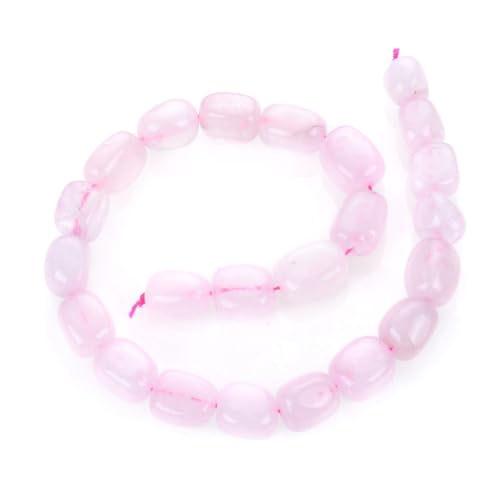 Adabele 15 Inch Natural Pink Rose Quartz Pink Crystal Gemstone Tumbled Round Nugget Loose Beads 10mm-13mm Gem Stone Spacer for Craft Jewelry Making GZ4-1 - color: Rose Quartz, size: 15 Inch/1 Strand
