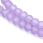 FASHEWELRY 200Pcs Transparent Frosted Glass Bead 4mm Matte Crystal Glass Loose Beads for DIY Jewelry Making (Medium Purple) - color: Medium Purple