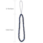 Semi-Precious Gem Stones Beaded Phone Charm Cell Phone Lanyard Wrist Strap Handmade Natural Gemstone Phone Chain string - color: Qingjin Tiger