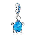 S925 Bead Dangle Charms for Bracelets Necklaces, Compatible with Pandora - style: Blue Tortoise Charms