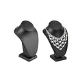 MOOCA 2 Pcs Deluxe Faux Leather Small Necklace Chain Jewelry Display Holder, Jewelry Stand, Necklaces Display Mannequin Bust Stand, 6.25”H, Black Faux Leather - color: Black Faux Leather