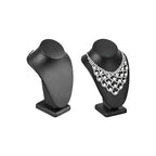 MOOCA 2 Pcs Deluxe Faux Leather Small Necklace Chain Jewelry Display Holder, Jewelry Stand, Necklaces Display Mannequin Bust Stand, 6.25”H, Black Faux Leather - color: Black Faux Leather