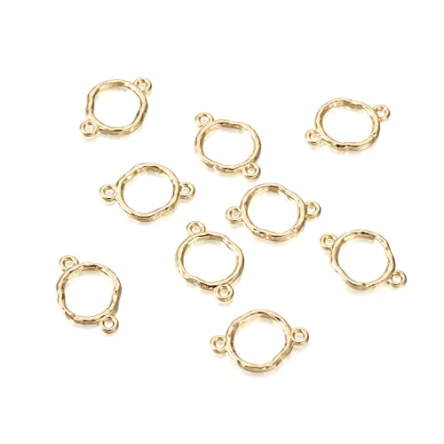 FASHEWELRY Golden Bow Connector Charms Bulk, Christmas Bowknot Link Charms, Infinity Links Geometric Hollow Bezel Pendants for Earring Bracelet Necklace Keychains Jewelry Making - color: Light Gold-Ring