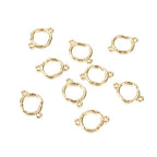 FASHEWELRY Golden Bow Connector Charms Bulk, Christmas Bowknot Link Charms, Infinity Links Geometric Hollow Bezel Pendants for Earring Bracelet Necklace Keychains Jewelry Making - color: Light Gold-Ring