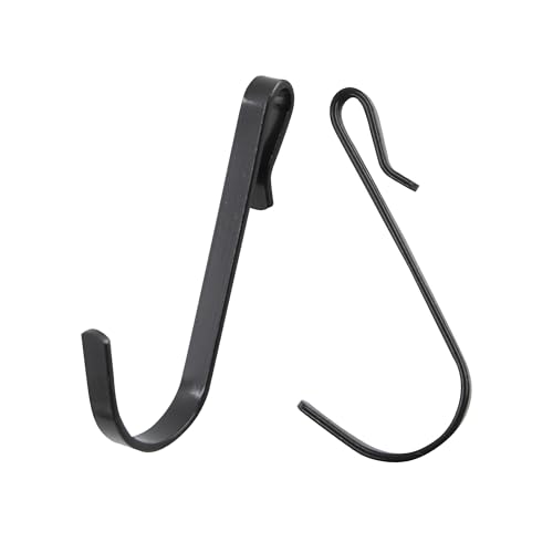 20Pcs J Shaped Stainless Steel Hanger Hooks - Clip-on Wire Rack Hanging Sink Grid Shelf Hook for Kitchen Bedroom Office, Black - color: Black, size: 0.1"