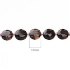 BEADIA Natural Faceted Smoky Quartz Rondelle Disk Stone Beads 10x5mm 37cm for DIY Chain Jewelry Making - color: Smoky Quartz