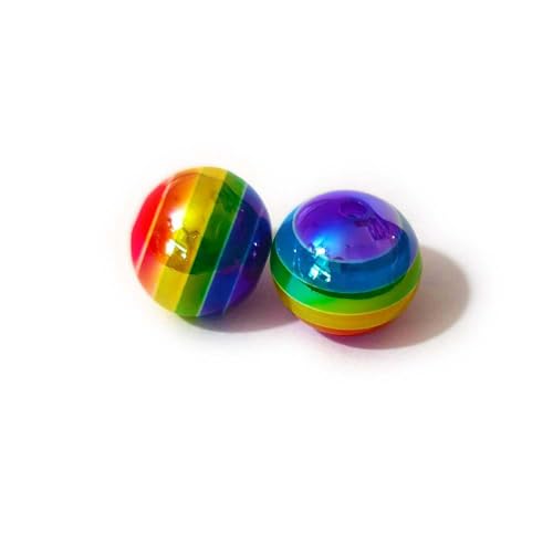 Mixed Lots Shiny Acrylic Rainbow Stripe Bead DIY Beading Hairband Bracelets Necklace Craft Embelishment (Transparent Rainbow Stripe#1) - color: Transparent Rainbow Stripe#1