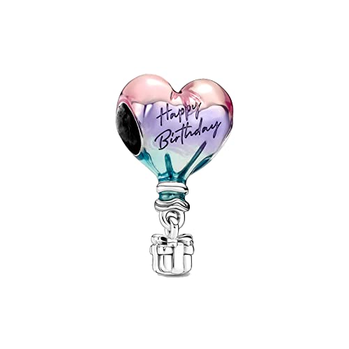 Mothers Day Birthday Number Love Family Friendship Graduation Auntie Grandma Dad Mom Charms for Pandora Bracelets Necklaces, Gifts Women, for Anniversary Valentines Christmas - style: Happy Birthday Air Balloon Charm