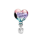 Mothers Day Birthday Number Love Family Friendship Graduation Auntie Grandma Dad Mom Charms for Pandora Bracelets Necklaces, Gifts Women, for Anniversary Valentines Christmas - style: Happy Birthday Air Balloon Charm