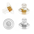 20pcs 14K Gold & Silver Locking Secure Earring Backs for Studs, Hypoallergenic Silicone, No-Irritate Earring Stopper - color: Gold & Silver