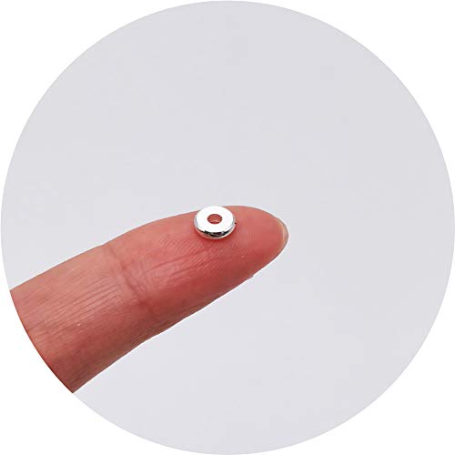 INSPIRELLE 100pcs Heishi Beads 6mm Long-Lasting Disc Brass Rondelle Spacer Beads Silver Plated Flat Round Shape Jewelry Metal Spacers for Bracelet Necklace Jewelry Making - color: Silver, size: 6mm