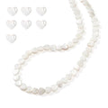 Fashewelry 62pcs Heart Freshwater Shell Beads 6mm Tiny White Heart Shell Charm Seashell Summer Beach Beads for DIY Crafts Valentines Day Necklace Bracelet Earring Jewelry Making Supplies - color: 1-White, 6x6mm