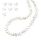 Fashewelry 62pcs Heart Freshwater Shell Beads 6mm Tiny White Heart Shell Charm Seashell Summer Beach Beads for DIY Crafts Valentines Day Necklace Bracelet Earring Jewelry Making Supplies - color: 1-White, 6x6mm