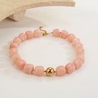 Chunky Acrylic Resin Beaded Necklace for Women Colorful Large Round Choker Adjustable Stack Acrylic Beads Necklace Resin Summer Party Jewelry - style: Peach Pink