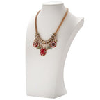 Polmart H4 Necklace Display Bust (White Leatherette, 13 ½”H) - color: White Leatherette, size: 13½"H